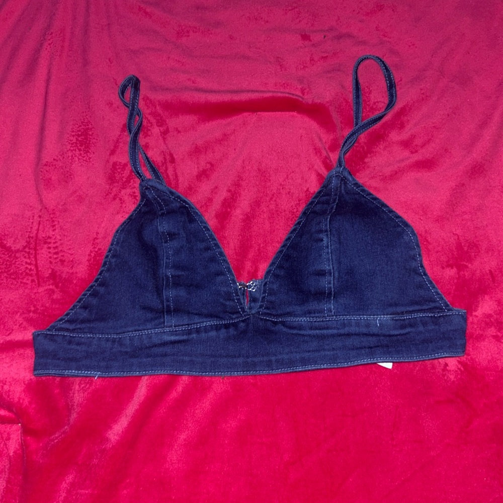 Fashion Nova Denim Bralette Top